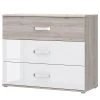Loftscape Sideboard Asperen - Sandeiche Dekor / Hochglanz Weiß - Breite: 100 cm