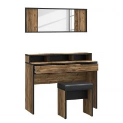 Loftscape Schminktisch-Set Huy (3-teilig) - Alpenkiefer Dekor / Schwarz -Schlafzimmer Verkaufe DE 1000363077 220819 030 DETAILS P000000001000363077