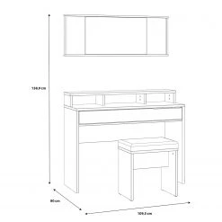 Loftscape Schminktisch-Set Huy (3-teilig) - Alpenkiefer Dekor / Schwarz -Schlafzimmer Verkaufe DE 1000363077 220819 500 SKETCH DETAILS P000000001000363077 sketch