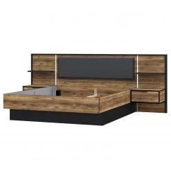 Loftscape Bettanlage Huy - Inkl. Beleuchtung - Alpenkiefer Dekor / Schwarz - 180 x 200cm -Schlafzimmer Verkaufe DE 1000363078 220819 030 DETAILS P000000001000363078 1