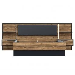 Loftscape Bettanlage Huy - Inkl. Beleuchtung - Alpenkiefer Dekor / Schwarz - 180 x 200cm -Schlafzimmer Verkaufe DE 1000363078 220819 050 DETAILS P000000001000363078 1