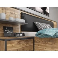 Loftscape Bettanlage Huy - Inkl. Beleuchtung - Alpenkiefer Dekor / Schwarz - 180 x 200cm -Schlafzimmer Verkaufe DE 1000363078 220819 080 DETAILS P000000001000363078 1