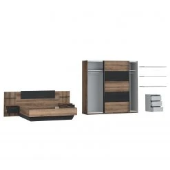 Loftscape Schlafzimmer-Set Buren (2-teilig) - Eiche Rustikal Dekor / Eiche Schwarz Dekor -Schlafzimmer Verkaufe DE 1000363820 220803 060 DETAILS P000000001000363820