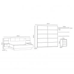 Loftscape Schlafzimmer-Set Buren (2-teilig) - Eiche Rustikal Dekor / Eiche Schwarz Dekor -Schlafzimmer Verkaufe DE 1000363820 220803 500 SKETCH DETAILS P000000001000363820 sketch