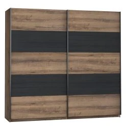 Loftscape Kleiderschrank Buren - Eiche Rustikal Dekor / Eiche Schwarz Dekor