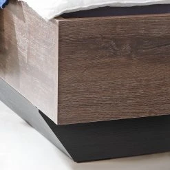 Loftscape Bett Buren - Eiche Rustikal Dekor / Eiche Schwarz Dekor -Schlafzimmer Verkaufe DE 1000363825 220803 060 DETAILS P000000001000363825