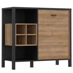 Red Living Kommode Kasala II - Eiche Riviera Dekor / Schwarz -Schlafzimmer Verkaufe DE 1000364877 220722 032 DETAILS P000000001000364877