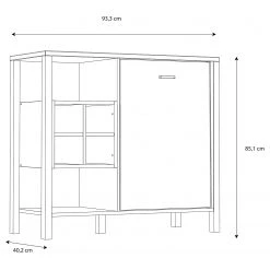 Red Living Kommode Kasala II - Eiche Riviera Dekor / Schwarz -Schlafzimmer Verkaufe DE 1000364877 220722 500 SKETCH DETAILS P000000001000364877 sketch