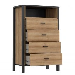 Red Living Kommode Kasala III - Eiche Riviera Dekor / Schwarz -Schlafzimmer Verkaufe DE 1000364907 220722 031 DETAILS P000000001000364907