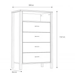 Red Living Kommode Kasala III - Eiche Riviera Dekor / Schwarz -Schlafzimmer Verkaufe DE 1000364907 220722 500 SKETCH DETAILS P000000001000364907 sketch