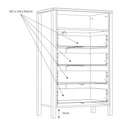 Red Living Kommode Kasala III - Eiche Riviera Dekor / Schwarz -Schlafzimmer Verkaufe DE 1000364907 220722 501 SKETCH DETAILS P000000001000364907 sketch