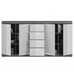 Loftscape Kommode Sarai IV - Hochglanz Weiß / Eiche Grau Dekor -Schlafzimmer Verkaufe DE 1000365256 220728 035 DETAILS P000000001000365256