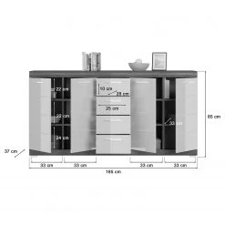 Loftscape Kommode Sarai IV - Hochglanz Weiß / Eiche Grau Dekor -Schlafzimmer Verkaufe DE 1000365256 220728 500 SKETCH DETAILS P000000001000365256 sketch