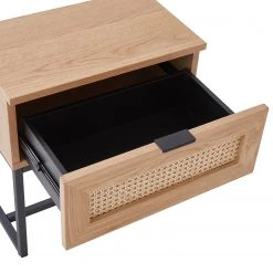 Butlers Nachttisch LITTLE VIENNA - Aluminium / Rattan / Eichenholzfurnier - Beige -Schlafzimmer Verkaufe DE 1000365690 220728 070 DETAILS P000000001000365690