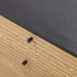 Butlers Kommode MODERNIST - Eichenfurnier / Aluminium - Schwarz / Natur -Schlafzimmer Verkaufe DE 1000365695 220728 080 DETAILS P000000001000365695