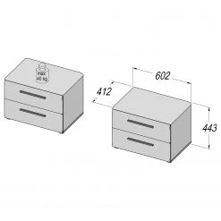 Loftscape Nachtkommode Invase - Weiß -Schlafzimmer Verkaufe DE 1000365778 220909 500 SKETCH DETAILS P000000001000365778 sketch