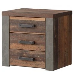 Loftscape Nachtkommode Nelke - Old Wood Vintage Dekor / Betonoptik Dunkelgrau