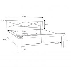 Loftscape Bettgestell Norrberg - Pinie Weiß Dekor -Schlafzimmer Verkaufe DE 1000365822 220909 501 SKETCH DETAILS P000000001000365822 sketch
