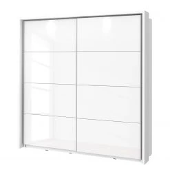 Loftscape Schwebetürenschrank Shiny - Inkl. Beleuchtung - Hochglanz Weiß / Weiß