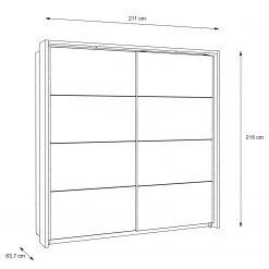 Loftscape Schwebetürenschrank Shiny - Inkl. Beleuchtung - Hochglanz Weiß / Weiß -Schlafzimmer Verkaufe DE 1000365827 220909 500 SKETCH DETAILS P000000001000365827 sketch