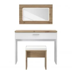 Loftscape Schminktisch Olivee - Inkl. Beleuchtung - Hochglanz Weiß / Eiche Artisan Dekor -Schlafzimmer Verkaufe DE 1000365831 220909 040 DETAILS P000000001000365831