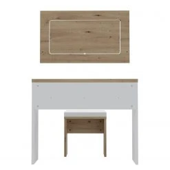 Loftscape Schminktisch Olivee - Inkl. Beleuchtung - Hochglanz Weiß / Eiche Artisan Dekor -Schlafzimmer Verkaufe DE 1000365831 220909 060 DETAILS P000000001000365831