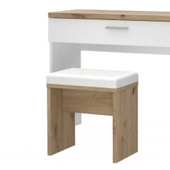 Loftscape Schminktisch Olivee - Inkl. Beleuchtung - Hochglanz Weiß / Eiche Artisan Dekor -Schlafzimmer Verkaufe DE 1000365831 220909 071 DETAILS P000000001000365831