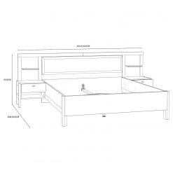 Loftscape Bettanlage Thurles - Weiß / Eiche Sonoma Dekor -Schlafzimmer Verkaufe DE 1000365832 220909 500 SKETCH DETAILS P000000001000365832 sketch