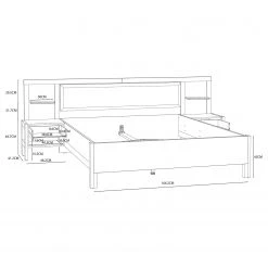 Loftscape Bettanlage Thurles - Weiß / Eiche Sonoma Dekor -Schlafzimmer Verkaufe DE 1000365832 220909 501 SKETCH DETAILS P000000001000365832 sketch
