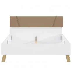 Loftscape Bettgestell Olivee - Hochglanz Weiß /Braun -Schlafzimmer Verkaufe DE 1000365834 220909 050 DETAILS P000000001000365834