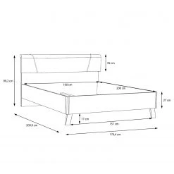Loftscape Bettgestell Olivee - Hochglanz Weiß /Braun -Schlafzimmer Verkaufe DE 1000365834 220909 500 SKETCH DETAILS P000000001000365834 sketch