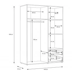 Loftscape Drehtürenschrank Swords - Weiß -Schlafzimmer Verkaufe DE 1000365850 220909 501 SKETCH DETAILS P000000001000365850 sketch