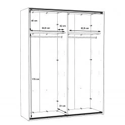 Loftscape Schwebetürenschrank Oly - Breite: 170 cm - 1 -Schlafzimmer Verkaufe DE 1000365852 220909 501 SKETCH DETAILS P000000001000365852 sketch