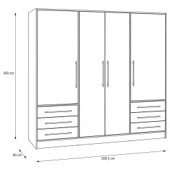 Loftscape Drehtürenschrank Mindelberg II - Eiche Sonoma Dekor -Schlafzimmer Verkaufe DE 1000365861 220909 500 SKETCH DETAILS P000000001000365861 sketch