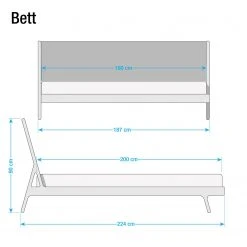 Studio Copenhagen Bett Fleek II - Eiche Hell - Stoff Cley: Beige - 180 x 200cm -Schlafzimmer Verkaufe DE bett fawn i eiche massiv 180 x 200cm eiche hell 3860068