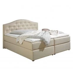 Maison Belfort Boxspringbett Ansmark - Beige - 180 x 200cm - Bonellfederkernmatratze - H3
