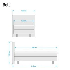 Loftscape Boxspringbett Baila - Ecru - 100 x 200cm - Bonellfederkernmatratze - H2 -Schlafzimmer Verkaufe DE boxspringbett baila webstoff 100 x 200cm h2 bis 80 kg bonellfederkernmatratze ecru 710794