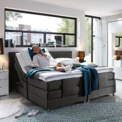Loftscape Boxspringbett Belaja (mit Elektromotor) - Anthrazit -Schlafzimmer Verkaufe DE boxspringbett belaja mit elektromotor inklusive topper webstoff anthrazit 1926538
