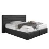Loftscape Boxspringbett Ingebo Kunstleder - Schwarz - 160 x 200cm - Bonellfederkernmatratze - H2