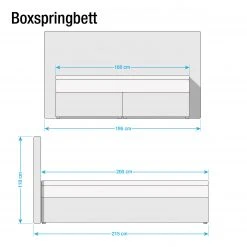 Loftscape Boxspringbett Ingebo Kunstleder - Schwarz - 160 x 200cm - Bonellfederkernmatratze - H2 -Schlafzimmer Verkaufe DE boxspringbett ingebo kunstleder 160 x 200cm h2 bis 80 kg bonellfederkernmatratze schwarz 4302764