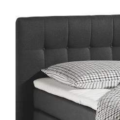 Maison Belfort Boxspringbett Jean - Anthrazit - 100 x 200cm - Kaltschaummatratze - H2 -Schlafzimmer Verkaufe DE boxspringbett jean inklusive topper strukturstoff anthrazit 279666