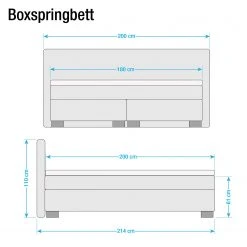 Fredriks Boxspringbett Loimaa - Platin - 160 x 200cm -Schlafzimmer Verkaufe DE boxspringbett loimaa 180 x 200cm dunkelbraun 3681341
