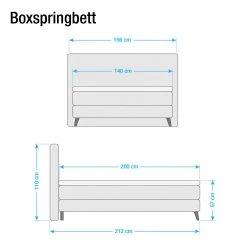 Mørteens Boxspringbett Mälby - Lichtgrau - 200 x 200cm -Schlafzimmer Verkaufe DE boxspringbett sorsele webstoff 140 x 200cm anthrazit 3676421
