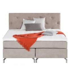 Maison Belfort Boxspringbett Dogali - Velours - Beige - 160 x 200cm -Schlafzimmer Verkaufe DE boxspringett dogali velours hellgrau 140 x 200cm 4255428