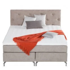 Maison Belfort Boxspringbett Dogali - Velours - Beige - 160 x 200cm -Schlafzimmer Verkaufe DE boxspringett dogali velours hellgrau 140 x 200cm 4255444