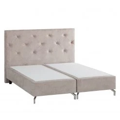 Maison Belfort Boxspringbett Dogali - Velours - Beige - 160 x 200cm -Schlafzimmer Verkaufe DE boxspringett dogali velours hellgrau 140 x 200cm 4255456