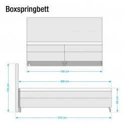 Maison Belfort Boxspringbett Dogali - Velours - Beige - 160 x 200cm -Schlafzimmer Verkaufe DE boxspringett dogali velours hellgrau 160 x 200cm 4255464