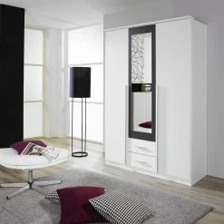 Rauch Blue Drehtüren-/Kombischrank Krefeld - Alpinweiß/Grau-Metallic - Schrankbreite: 181 cm - 4-türig -Schlafzimmer Verkaufe DE drehtueren kombischrank krefeld alpinweiss grau metallic 1350407