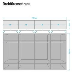Wiemann Drehtürenschrank Bergamo - Eiche Sägerau Dekor - Breite: 400 cm - Ohne Kranzblende - Ohne Beleuchtung - 4 -Schlafzimmer Verkaufe DE drehtuerenschrank bergamo ohne beleuchtung 400 cm 8 tuerig 4 spiegeltueren ohne kranzblende 2652014
