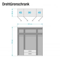 Rauch Orange Drehtürenschrank Bernau - Dunkelbraun / Anthrazit - Breite: 181 cm -Schlafzimmer Verkaufe DE drehtuerenschrank bernau graumetallic 181 cm 4 tuerig 3749788